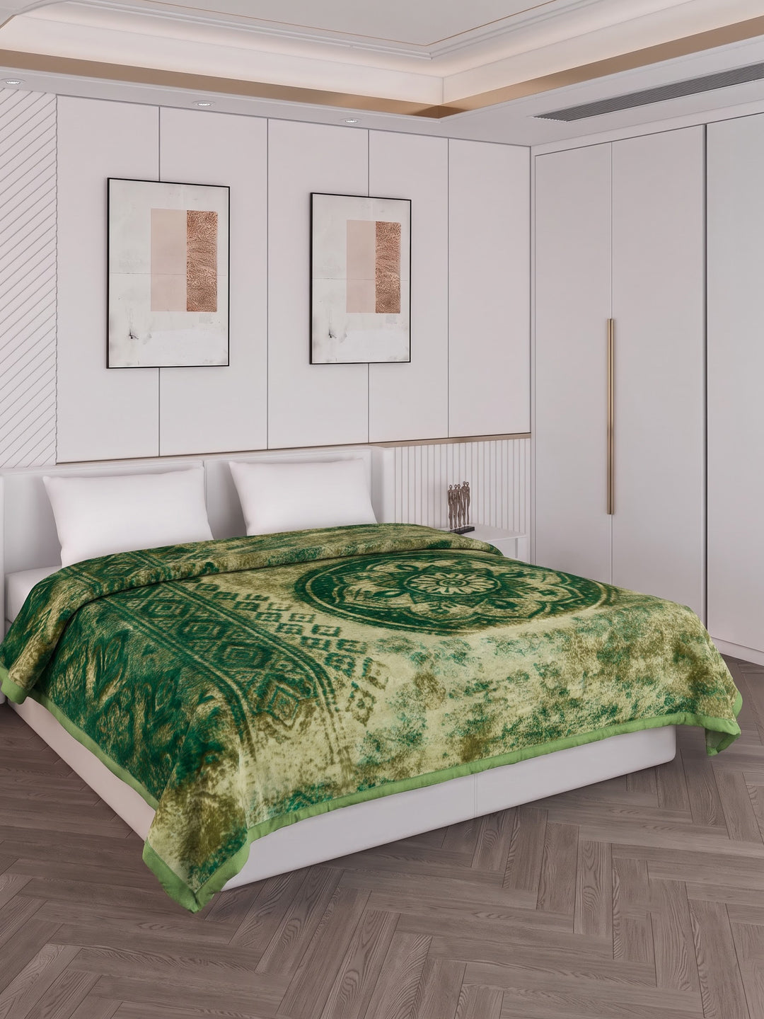 Printed Double Bed 2 Ply 550 GSM Blanket for Winter (Tradition), Weight 3 kg