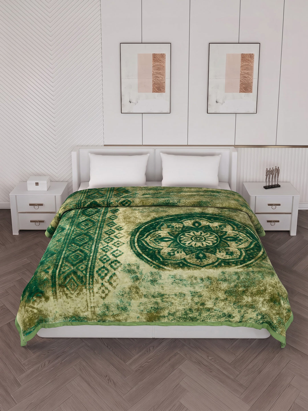 Printed Double Bed 2 Ply 550 GSM Blanket for Winter (Tradition), Weight 3 kg