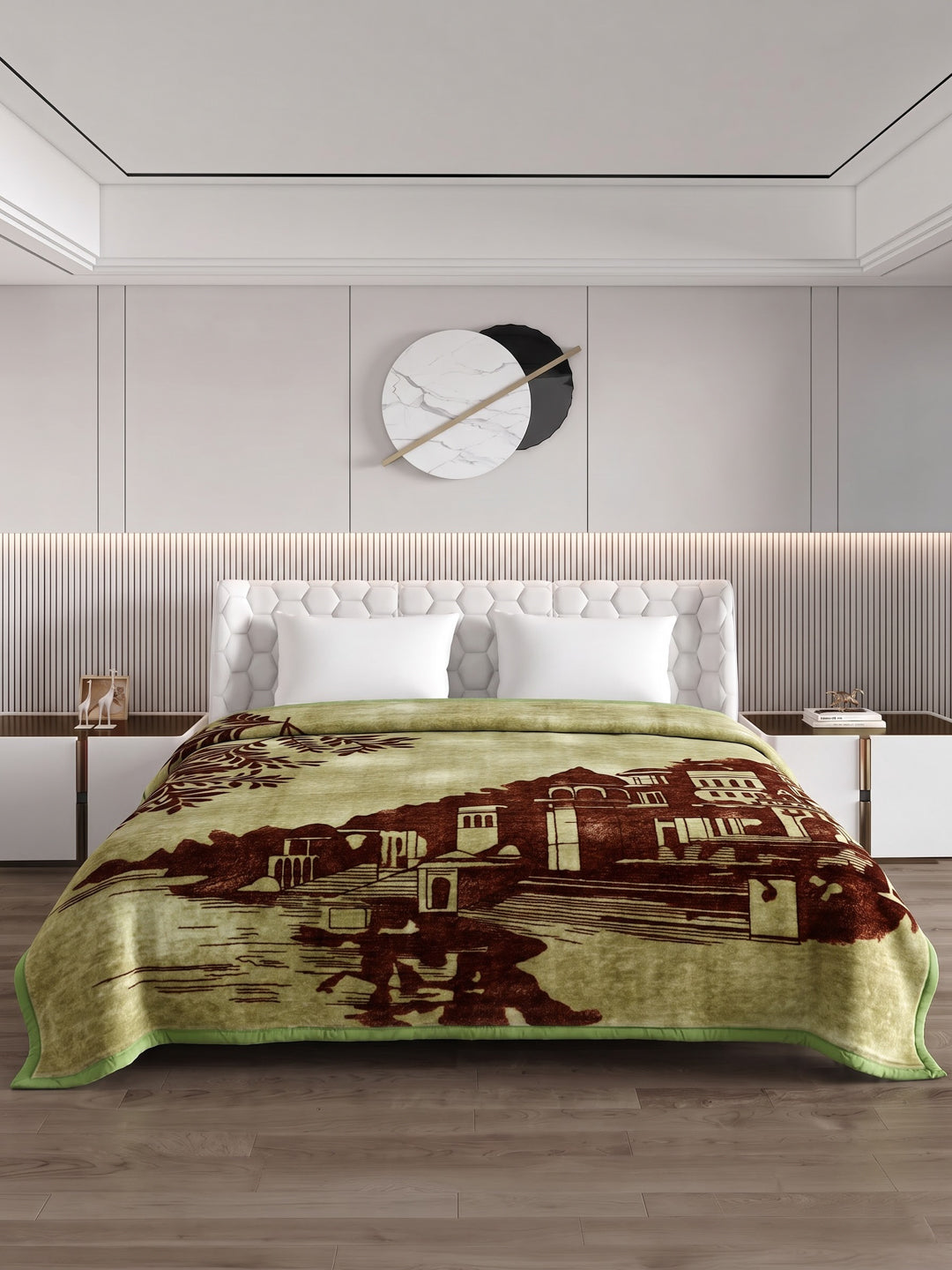 Printed Double Bed 2 Ply 550 GSM Blanket for Winter (Tradition), Weight 3 kg