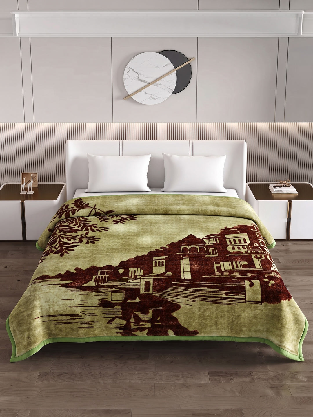 Printed Double Bed 2 Ply 550 GSM Blanket for Winter (Tradition), Weight 3 kg
