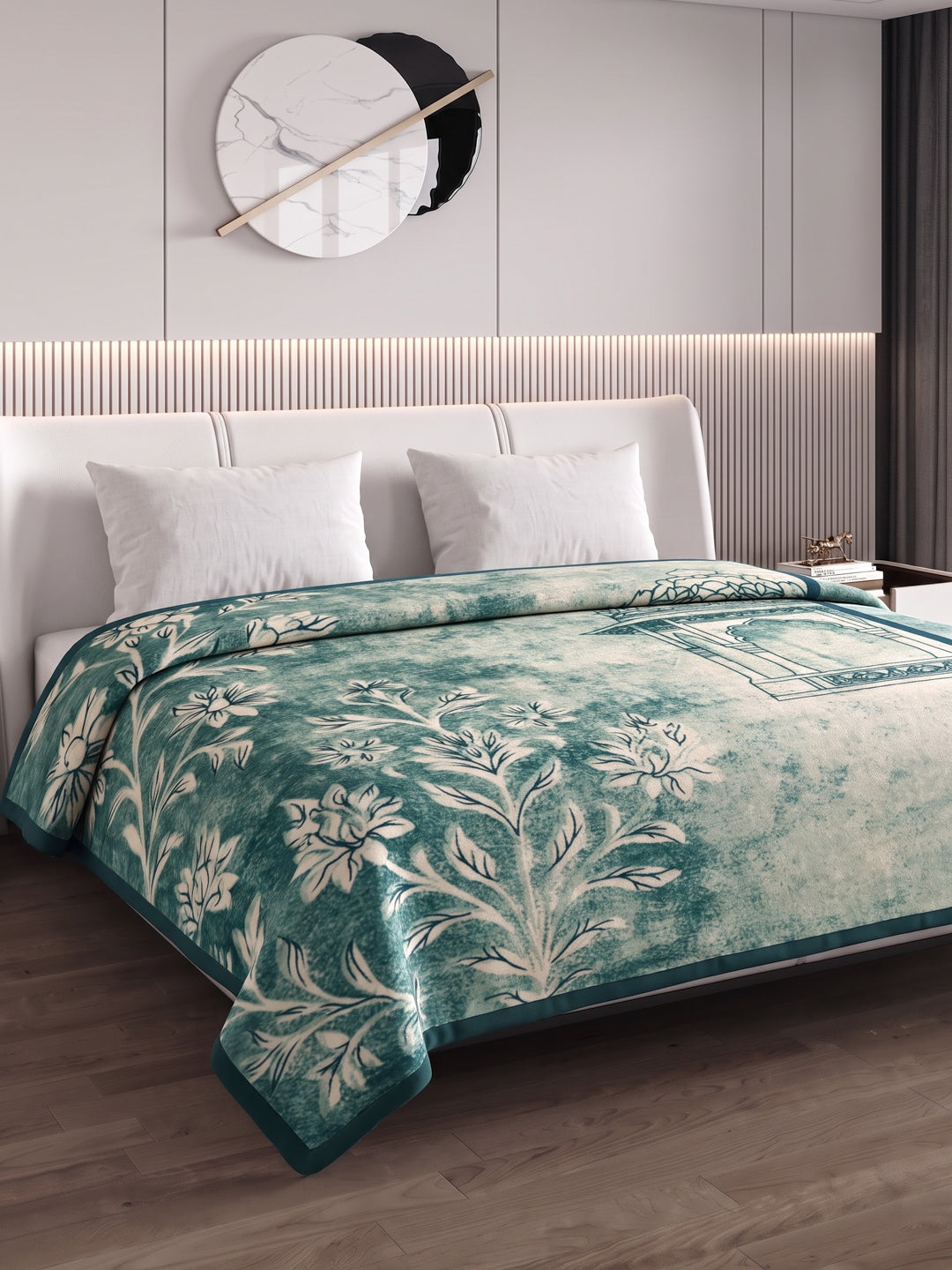 Printed Double Bed 2 Ply 550 GSM Blanket for Winter (Tradition), Weight 3 kg