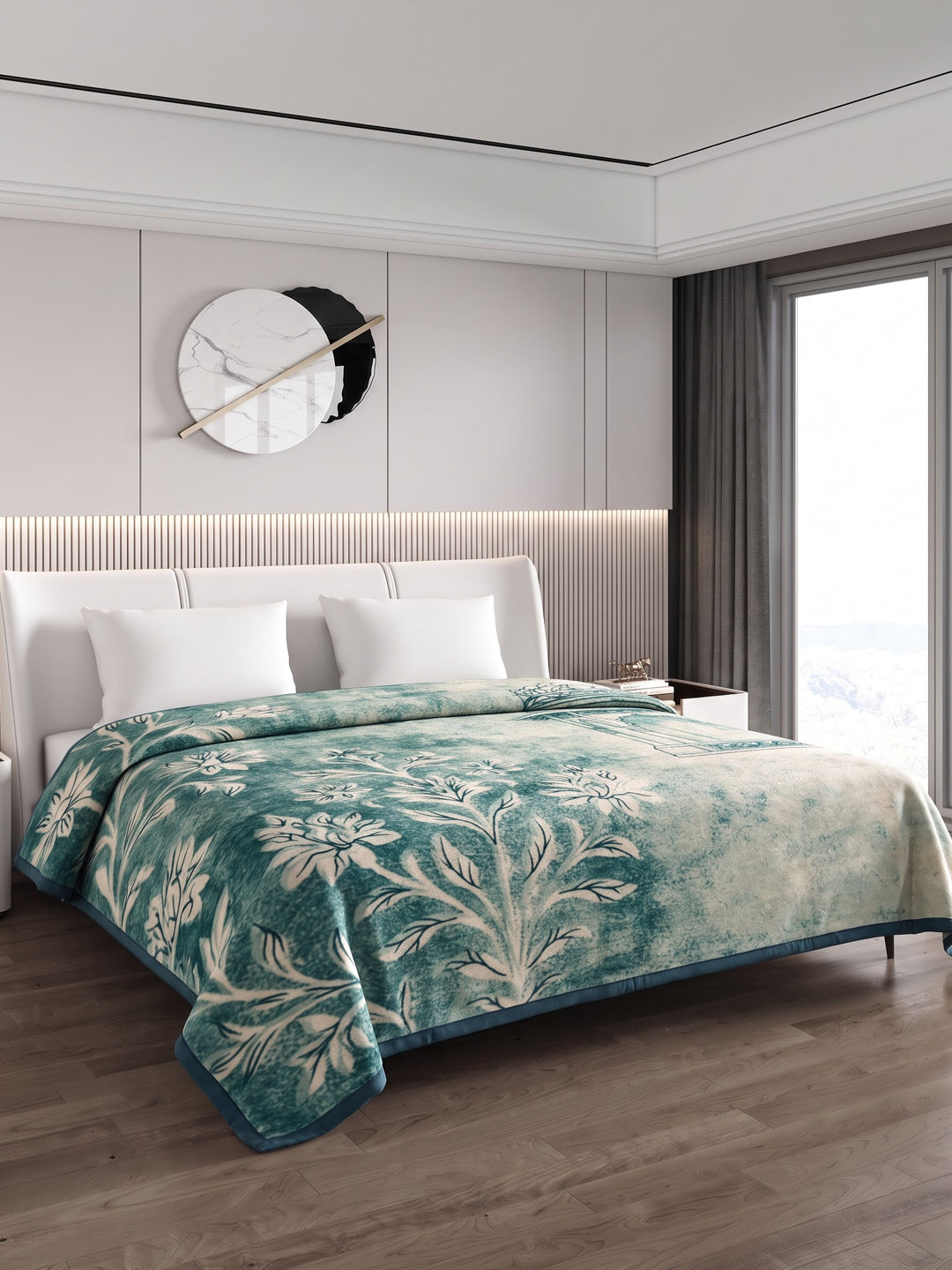 Printed Double Bed 2 Ply 550 GSM Blanket for Winter (Tradition), Weight 3 kg
