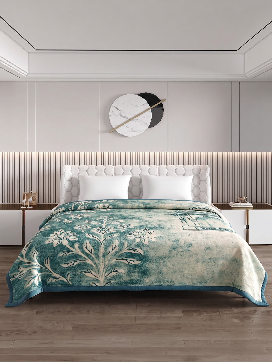 Printed Double Bed 2 Ply 550 GSM Blanket for Winter (Tradition), Weight 3 kg