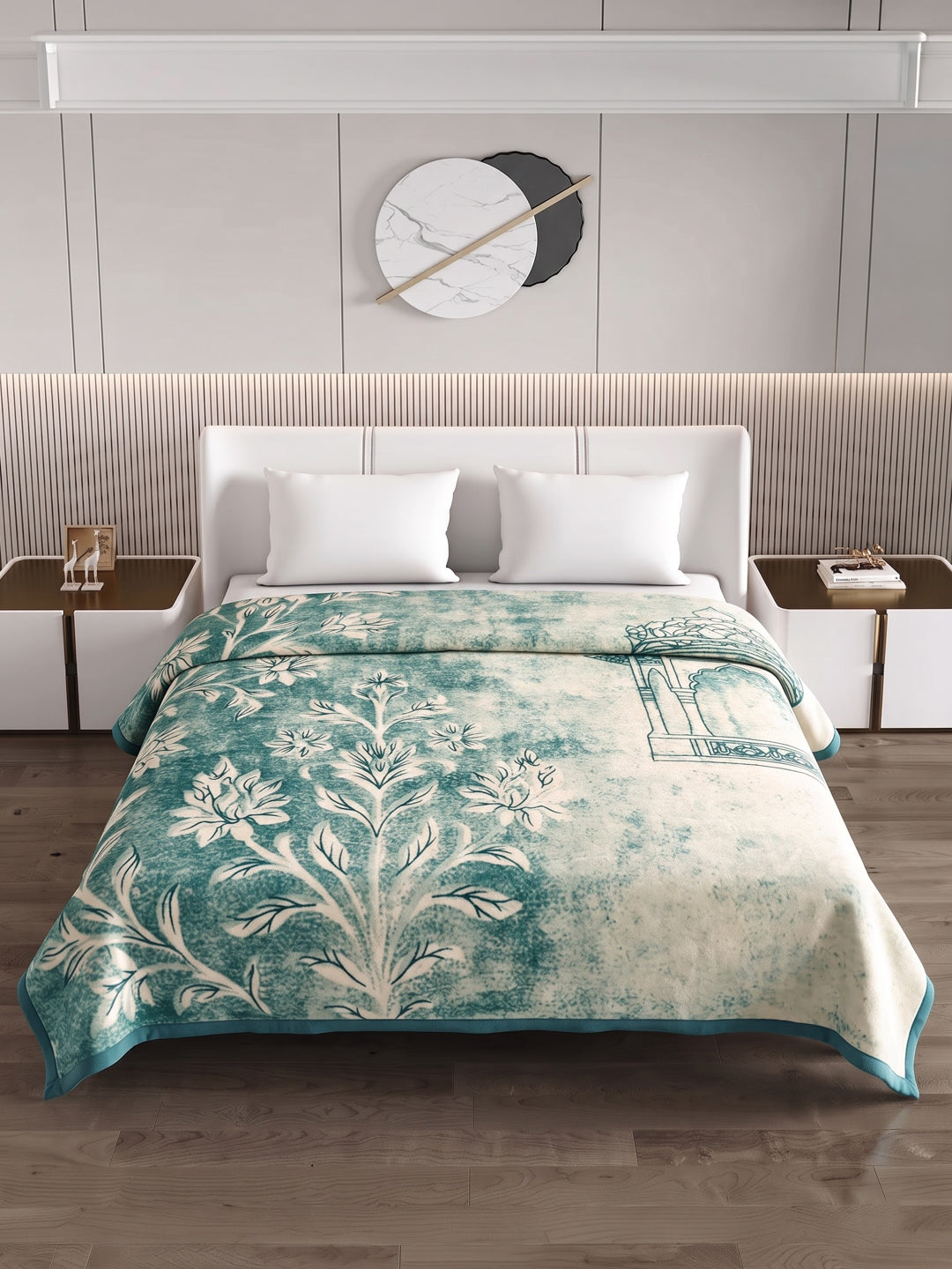 Printed Double Bed 2 Ply 550 GSM Blanket for Winter (Tradition), Weight 3 kg