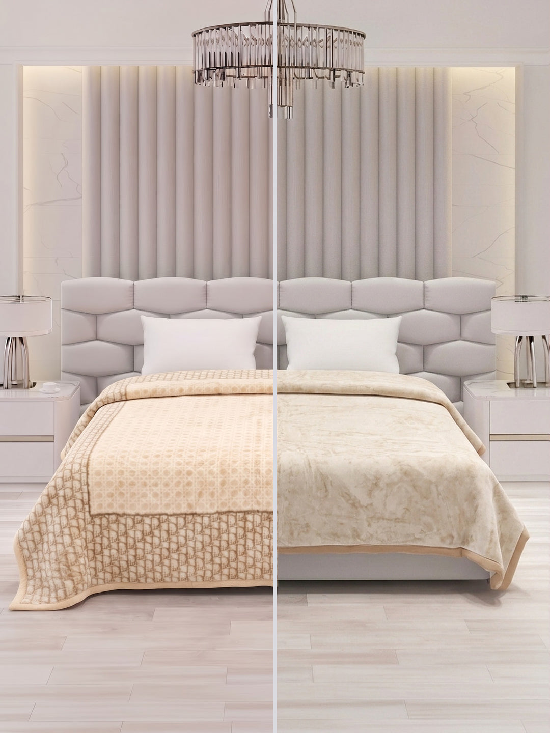Printed Double Bed 2 Ply 840 GSM Blanket for Winter (Tranquil), Weight 4.4 kg