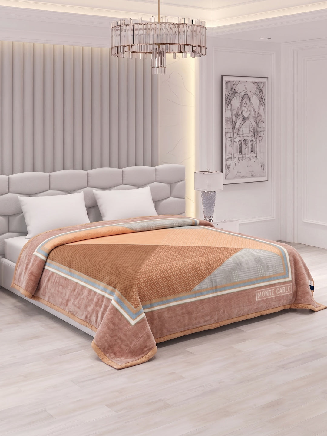 Printed Double Bed 2 Ply 840 GSM Blanket for Winter (Tranquil), Weight 4.4 kg