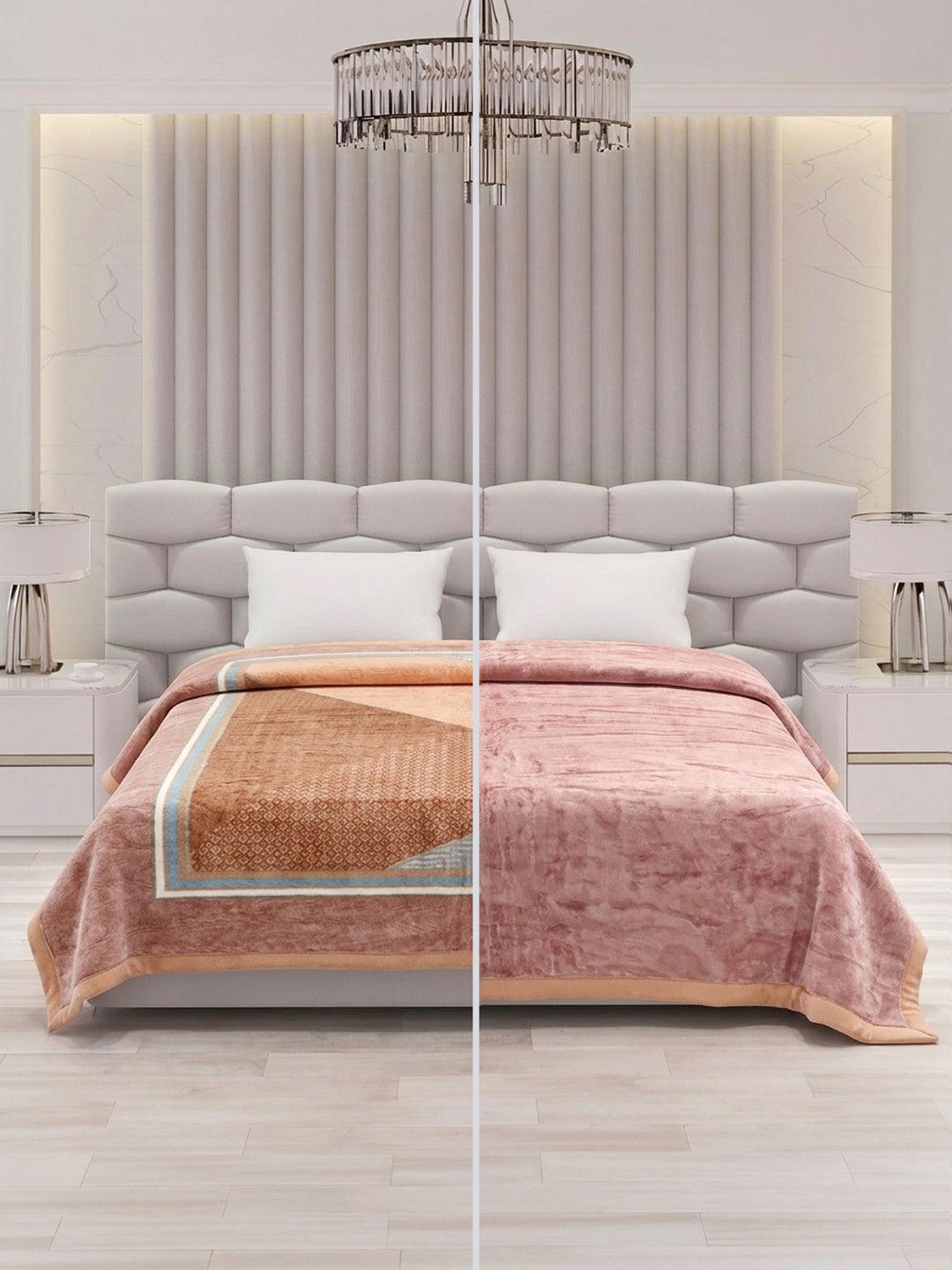 Printed Double Bed 2 Ply 840 GSM Blanket for Winter (Tranquil), Weight 4.4 kg
