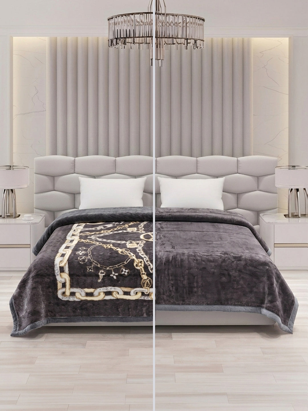 Printed Double Bed 2 Ply 840 GSM Blanket for Winter (Tranquil), Weight 4.4 kg