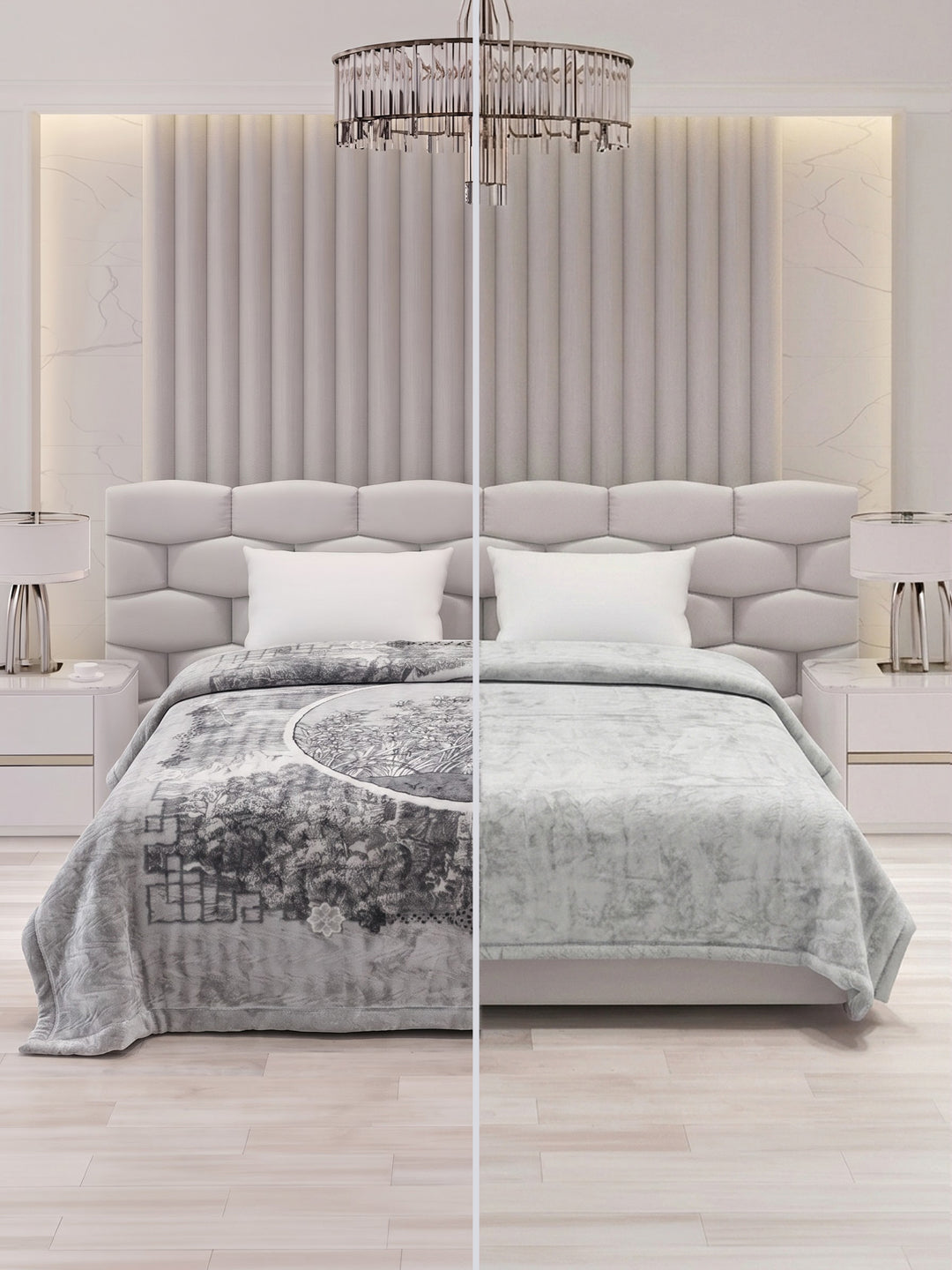 Printed Double Bed 2 Ply 840 GSM Blanket for Winter (Tranquil), Weight 4.4 kg