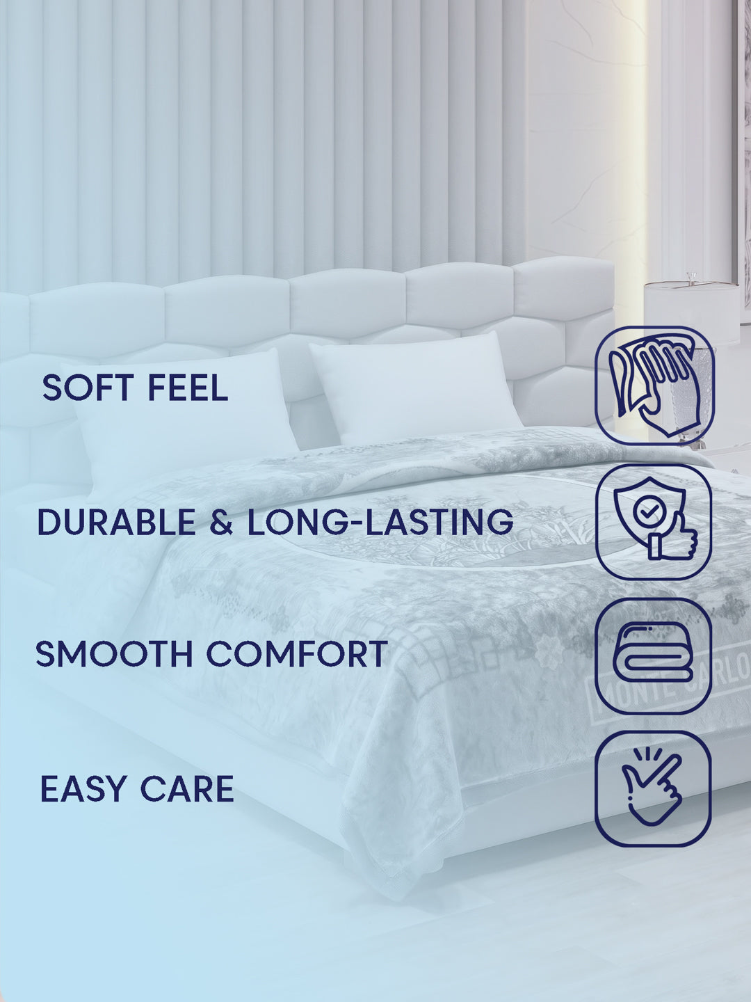 Printed Double Bed 2 Ply 840 GSM Blanket for Winter (Tranquil), Weight 4.4 kg