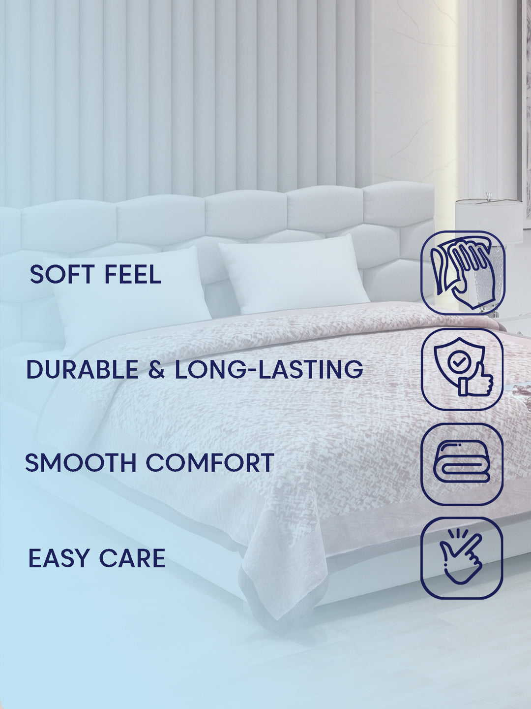 Printed Double Bed 2 Ply 840 GSM Blanket for Winter (Tranquil), Weight 4.4 kg
