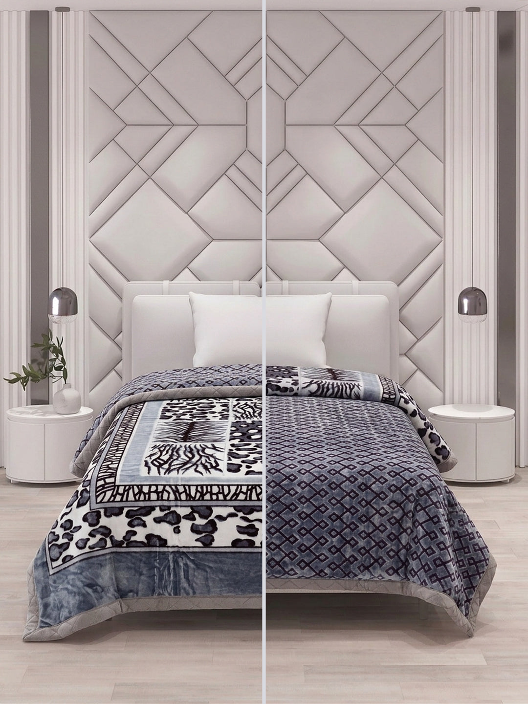 Printed Single Bed 3 Ply 900 GSM Blanket for Winter (Umang), Weight 3.2 kg