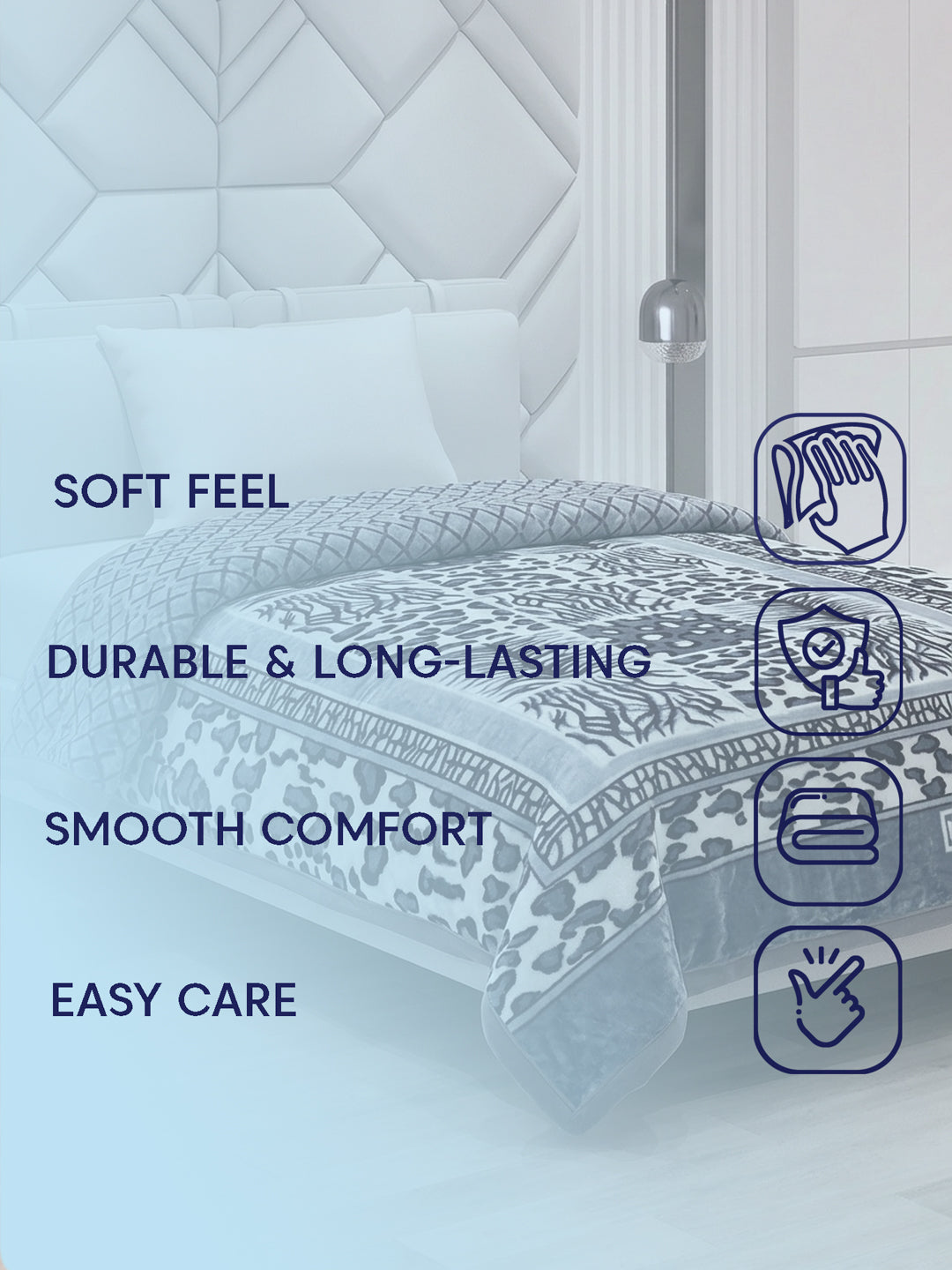 Printed Single Bed 3 Ply 900 GSM Blanket for Winter (Umang), Weight 3.2 kg