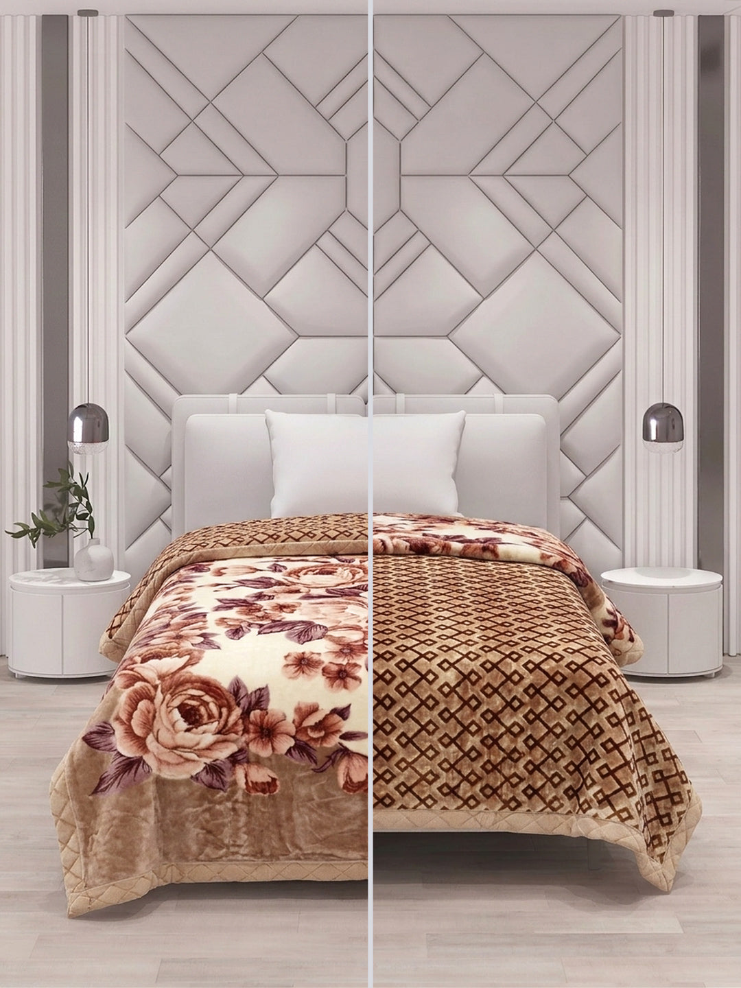 Printed Single Bed 3 Ply 900 GSM Blanket for Winter (Umang), Weight 3.2 kg