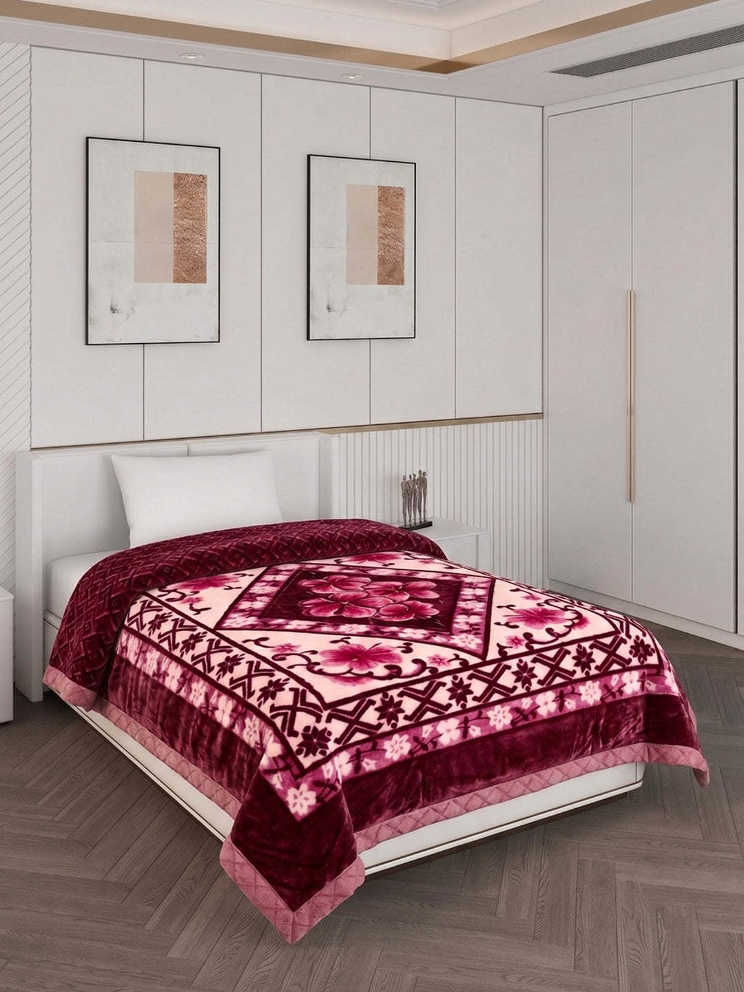 Printed Single Bed 3 Ply 900 GSM Blanket for Winter (Umang), Weight 3.2 kg