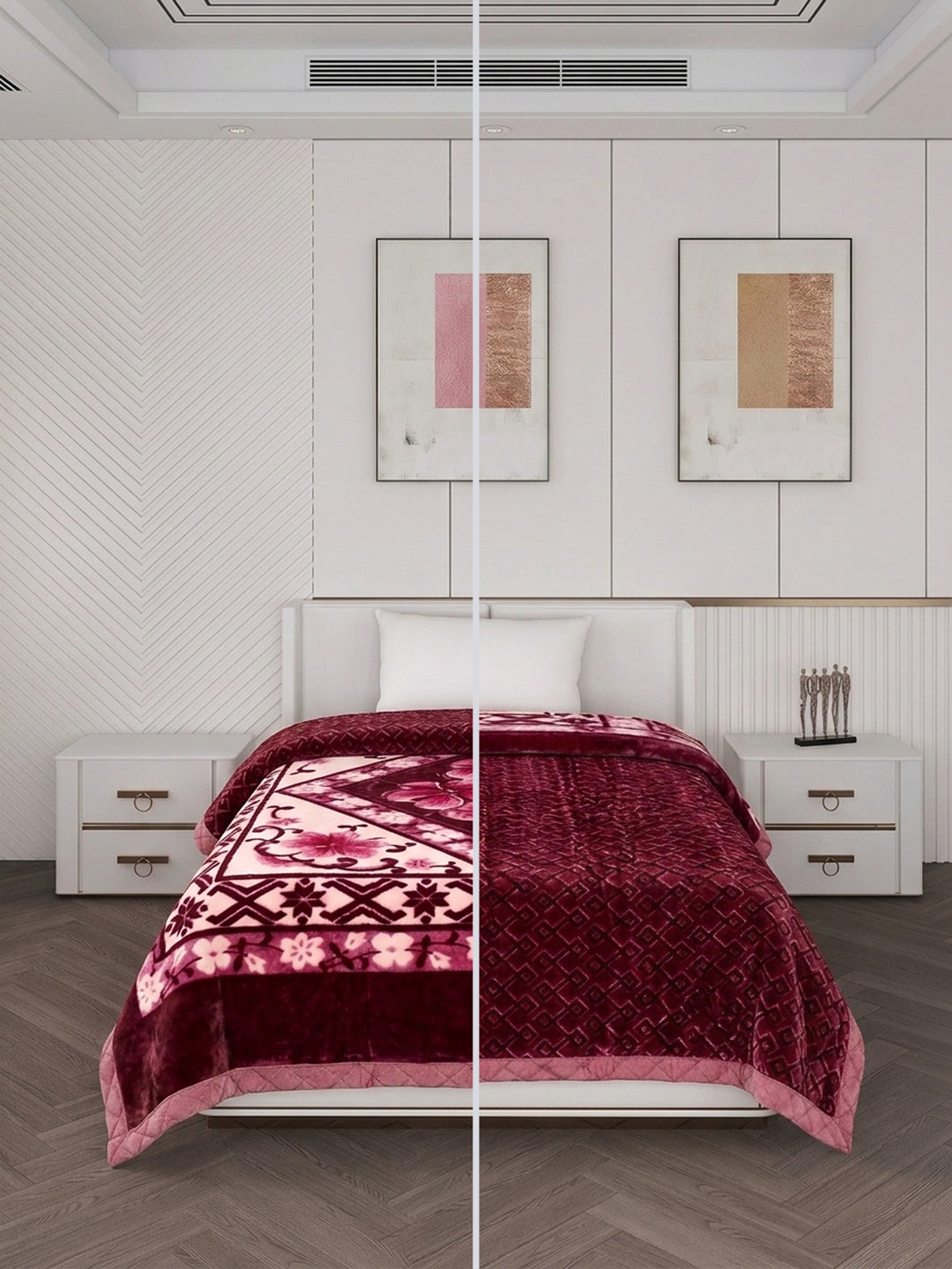 Printed Single Bed 3 Ply 900 GSM Blanket for Winter (Umang), Weight 3.2 kg