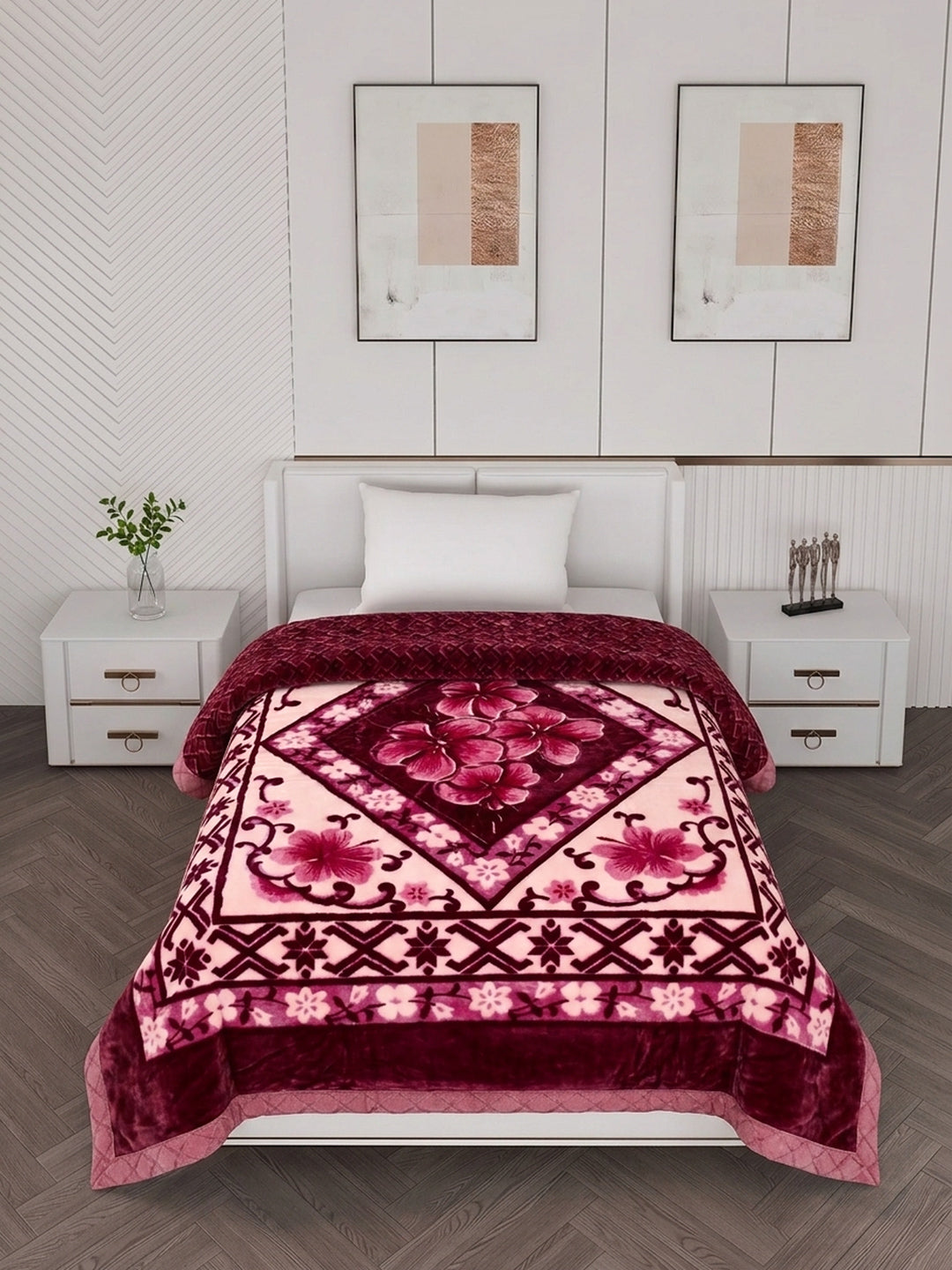 Printed Single Bed 3 Ply 900 GSM Blanket for Winter (Umang), Weight 3.2 kg