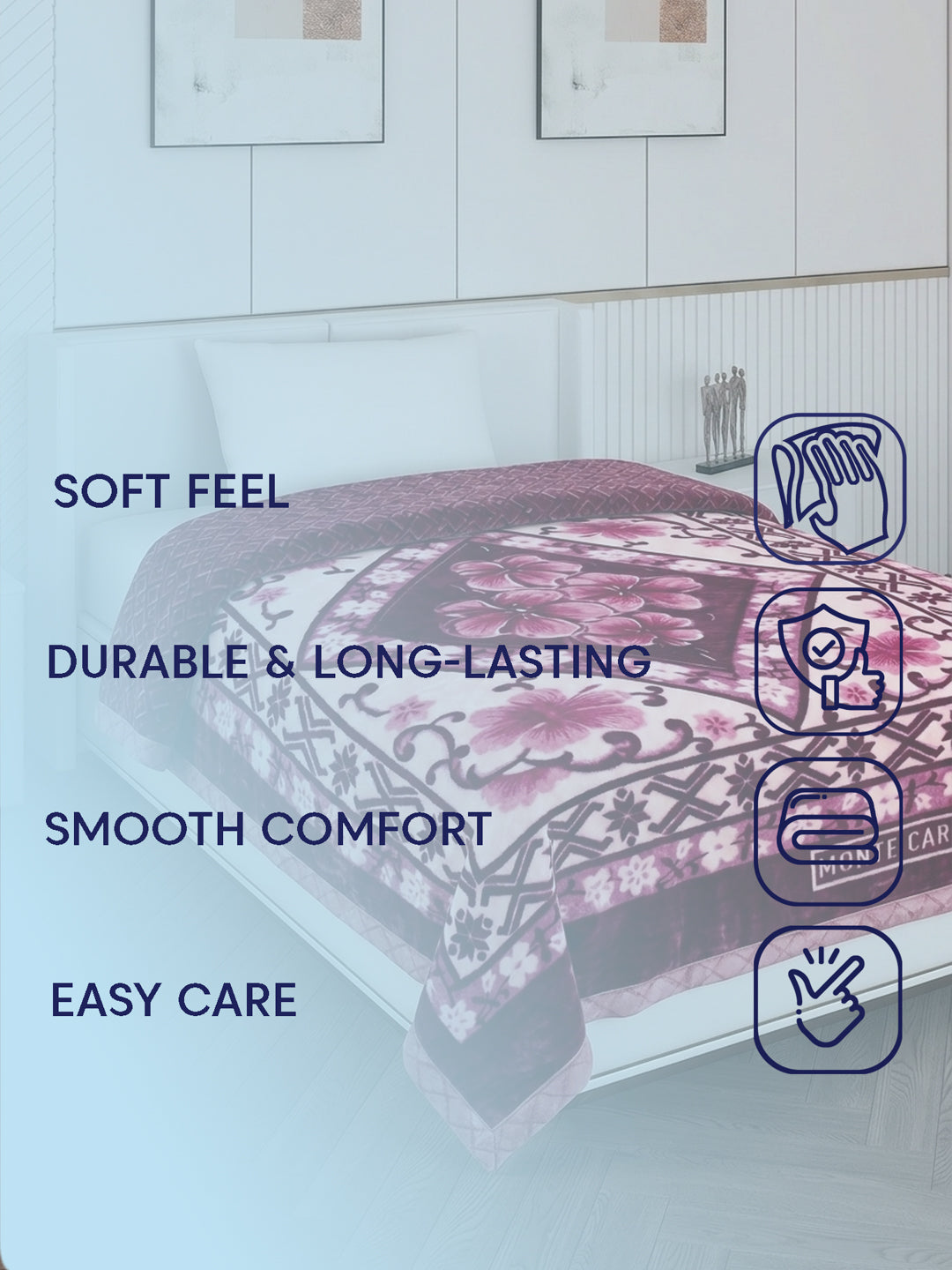 Printed Single Bed 3 Ply 900 GSM Blanket for Winter (Umang), Weight 3.2 kg