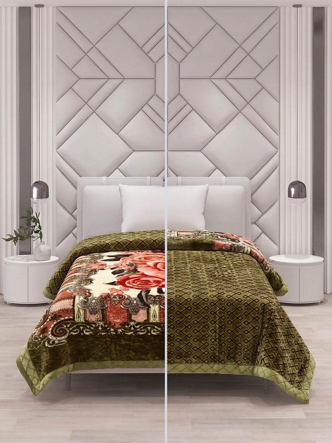 Printed Single Bed 3 Ply 900 GSM Blanket for Winter (Umang), Weight 3.2 kg