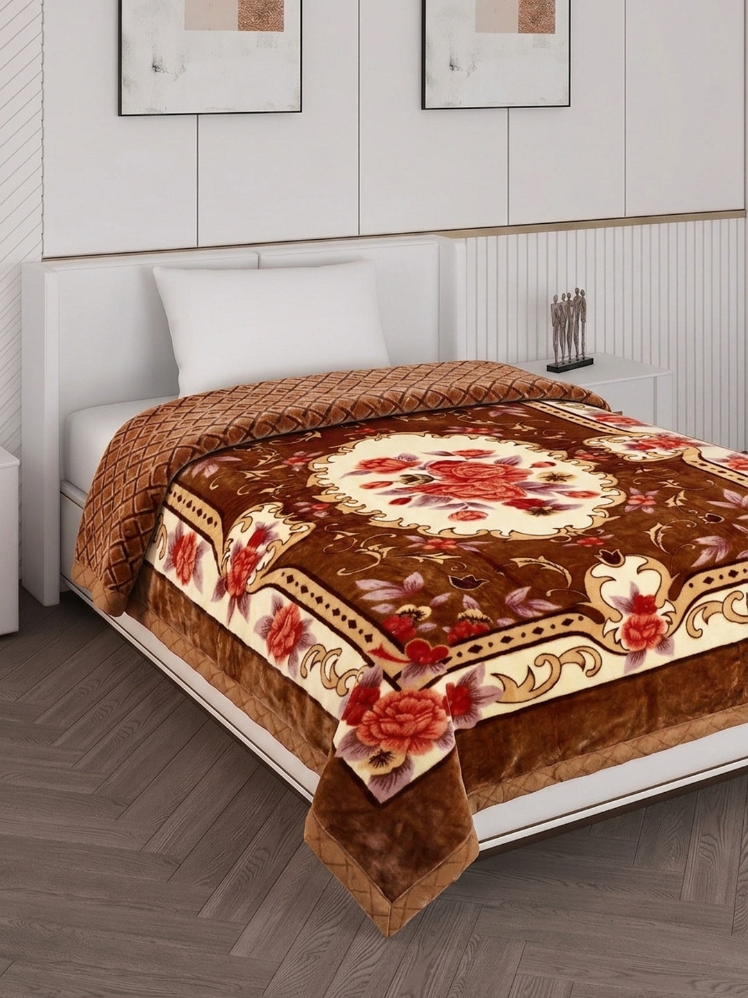 Printed Single Bed 3 Ply 900 GSM Blanket for Winter (Umang), Weight 3.2 kg