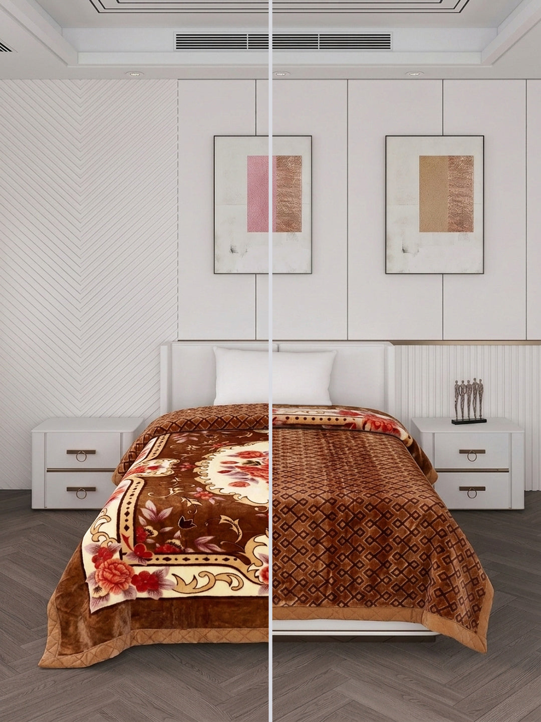 Printed Single Bed 3 Ply 900 GSM Blanket for Winter (Umang), Weight 3.2 kg