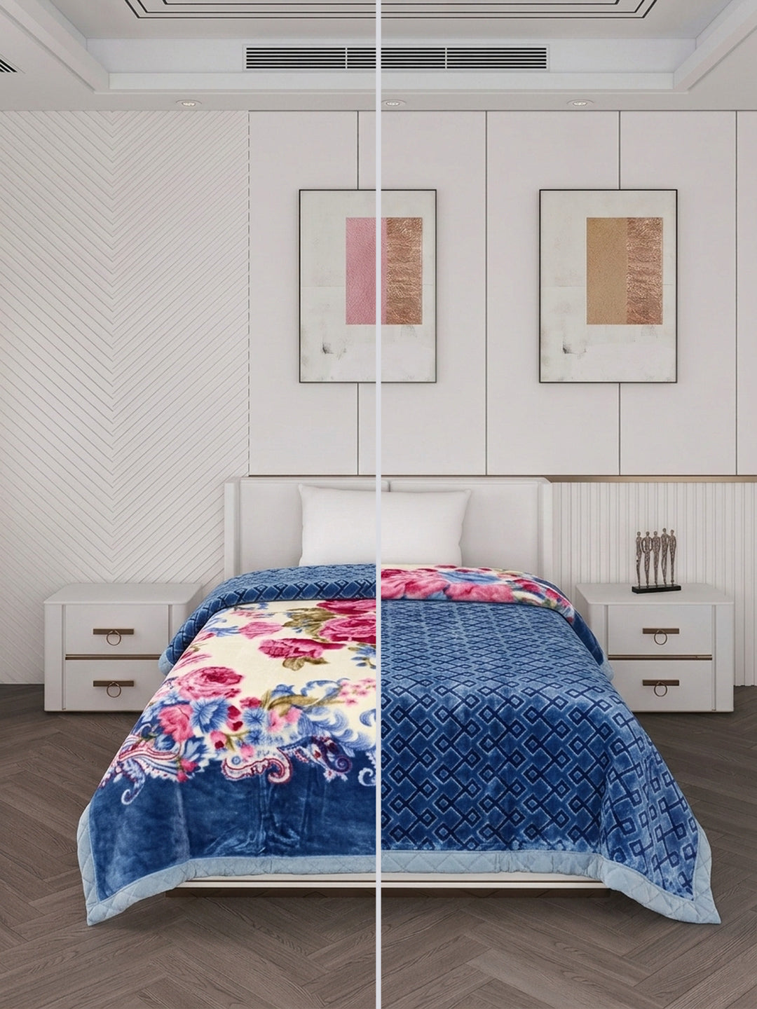 Printed Single Bed 3 Ply 900 GSM Blanket for Winter (Umang), Weight 3.2 kg