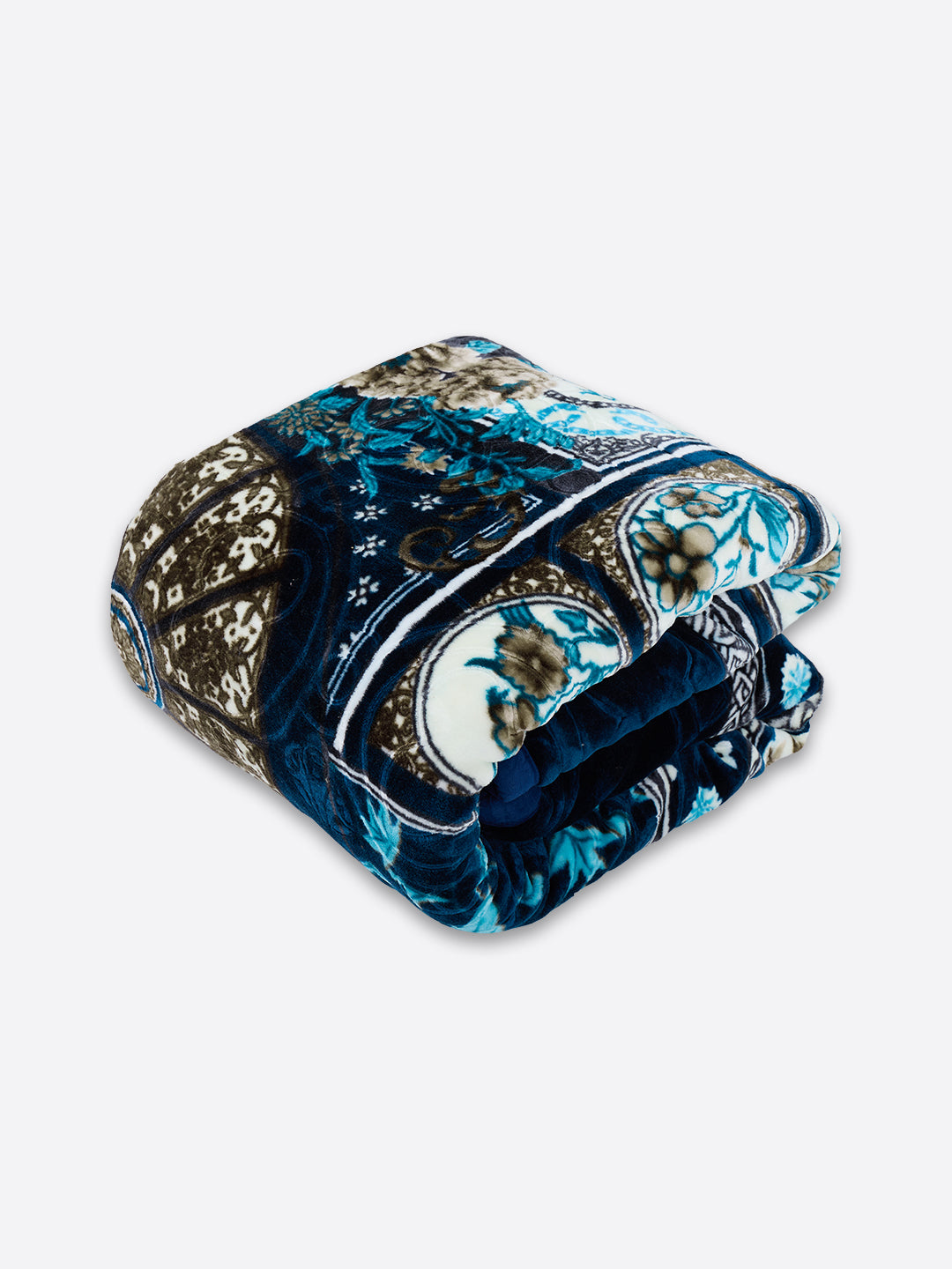 Floral Print Double Bed 2 Ply 1150 GSM Blanket for Winter (Velo), Weight 6.2 kg