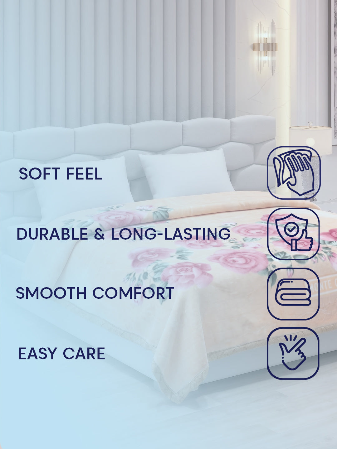 Printed Double Bed 2 Ply 900 GSM Blanket for Winter (Vista Plus), Weight 4.8 kg