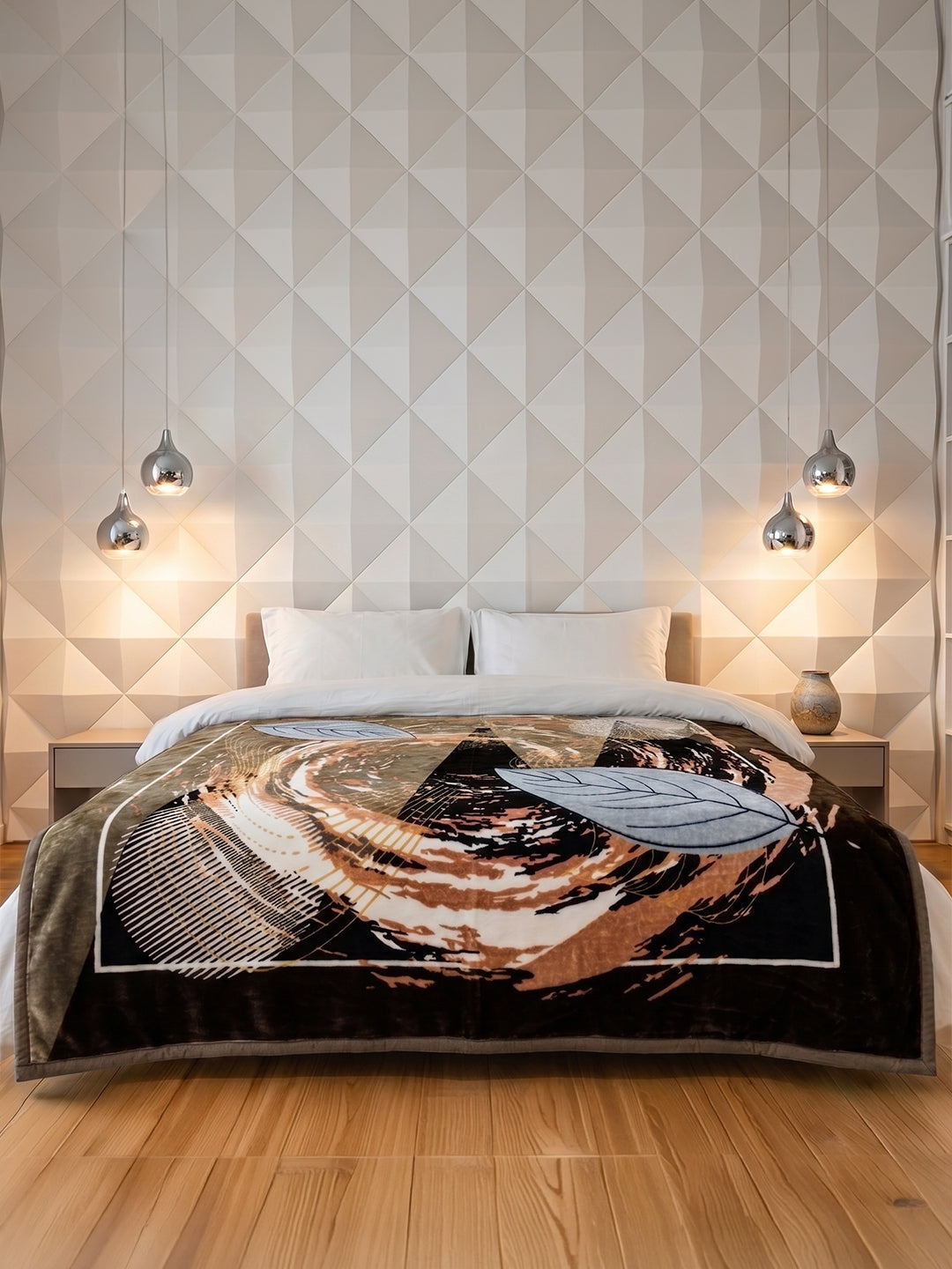 Floral Print Double Bed 2 Ply 965 GSM Blanket for Winter (Vora), Weight 5.1 kg