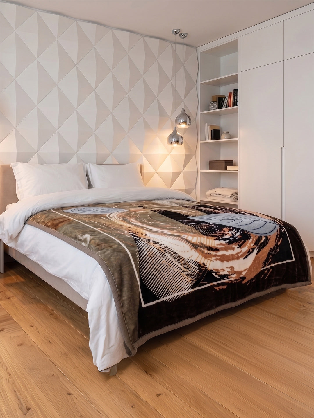 Floral Print Double Bed 2 Ply 965 GSM Blanket for Winter (Vora), Weight 5.1 kg