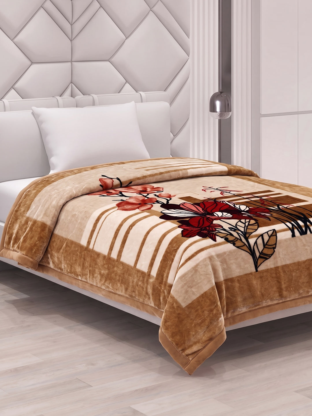 Printed Single Bed 2 Ply 700 GSM Blanket for Winter (Wade), Weight 3.7 kg