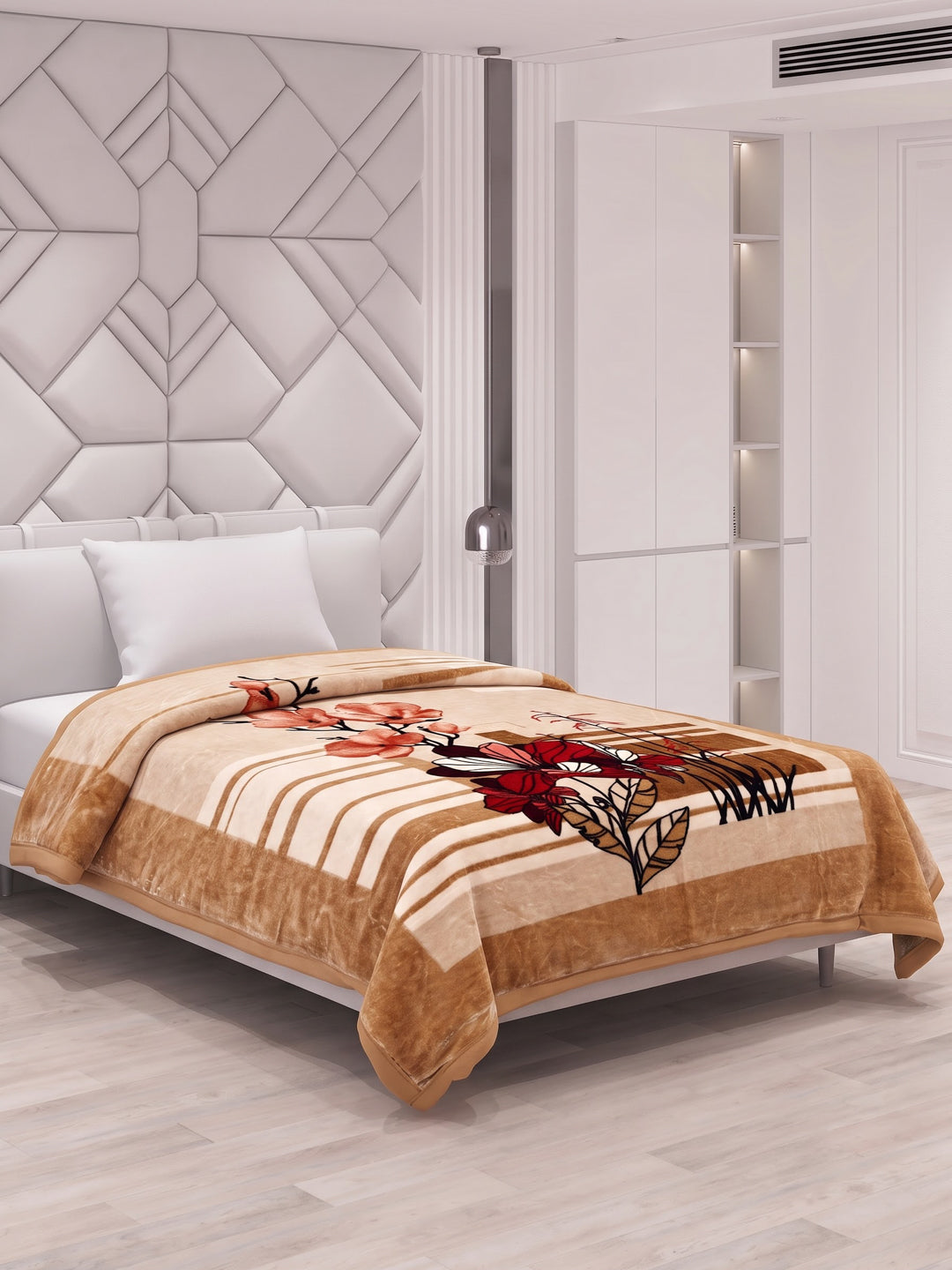 Printed Single Bed 2 Ply 700 GSM Blanket for Winter (Wade), Weight 3.7 kg