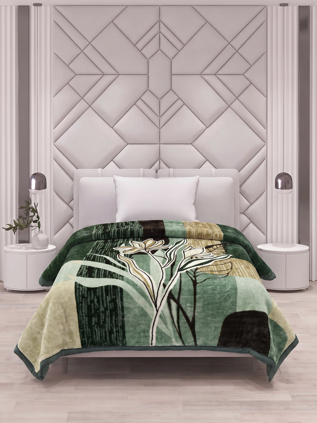 Printed Single Bed 2 Ply 700 GSM Blanket for Winter (Wade), Weight 3.7 kg