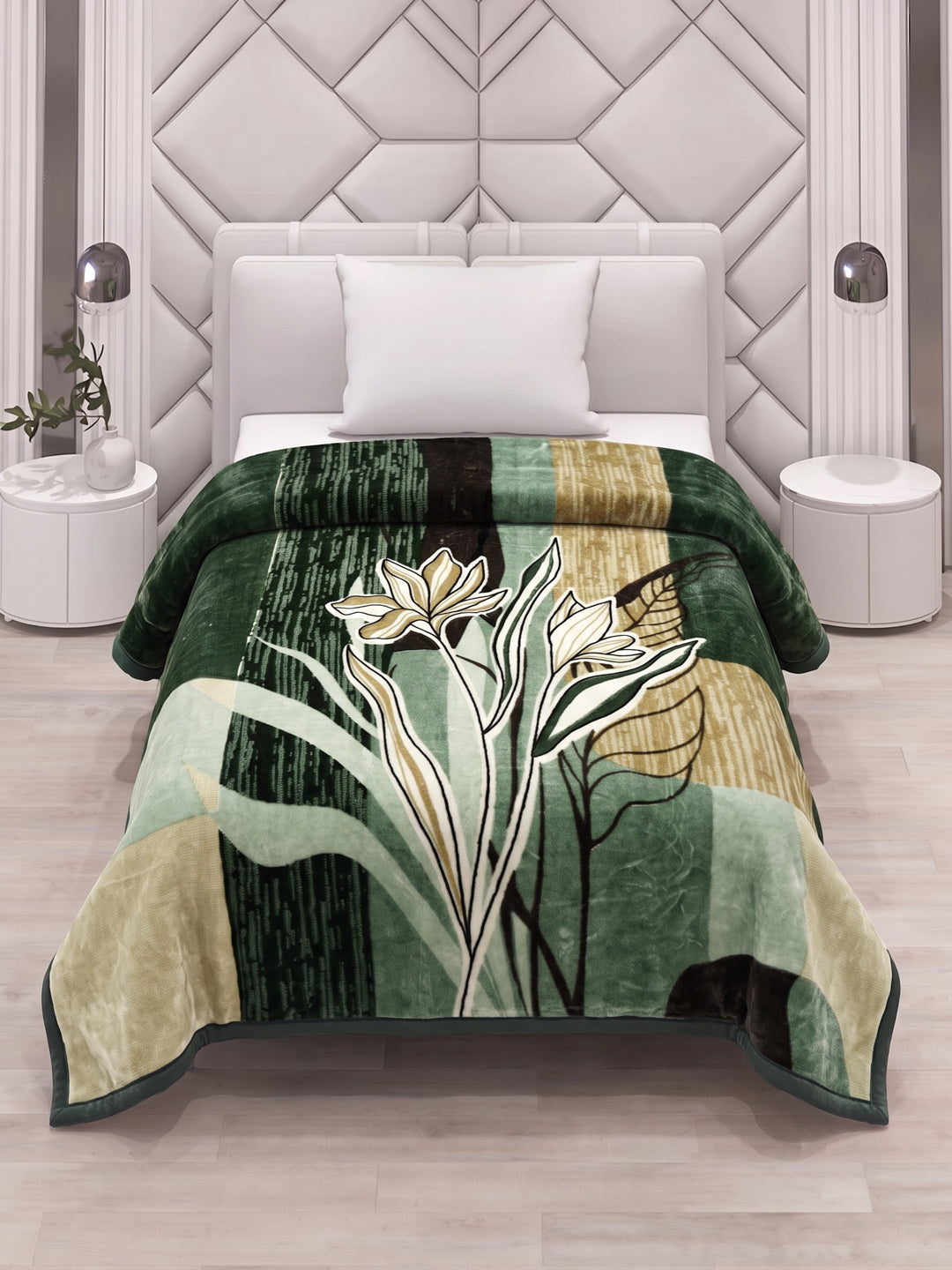 Printed Single Bed 2 Ply 700 GSM Blanket for Winter (Wade), Weight 3.7 kg