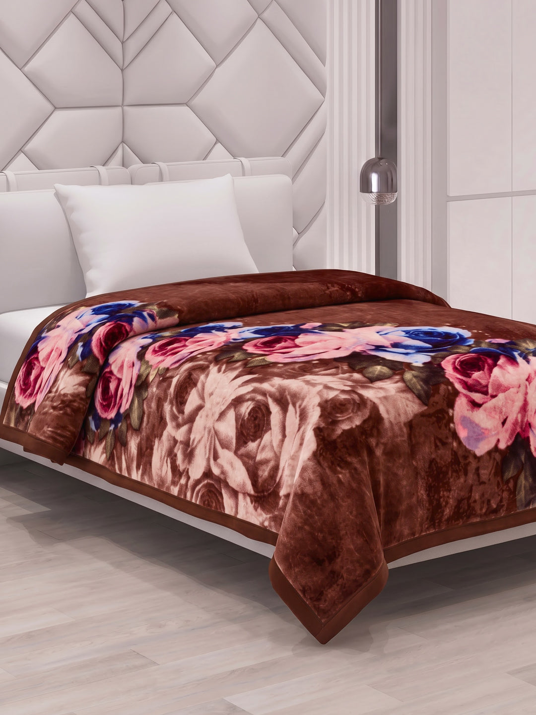Printed Single Bed 2 Ply 700 GSM Blanket for Winter (Wade), Weight 3.7 kg