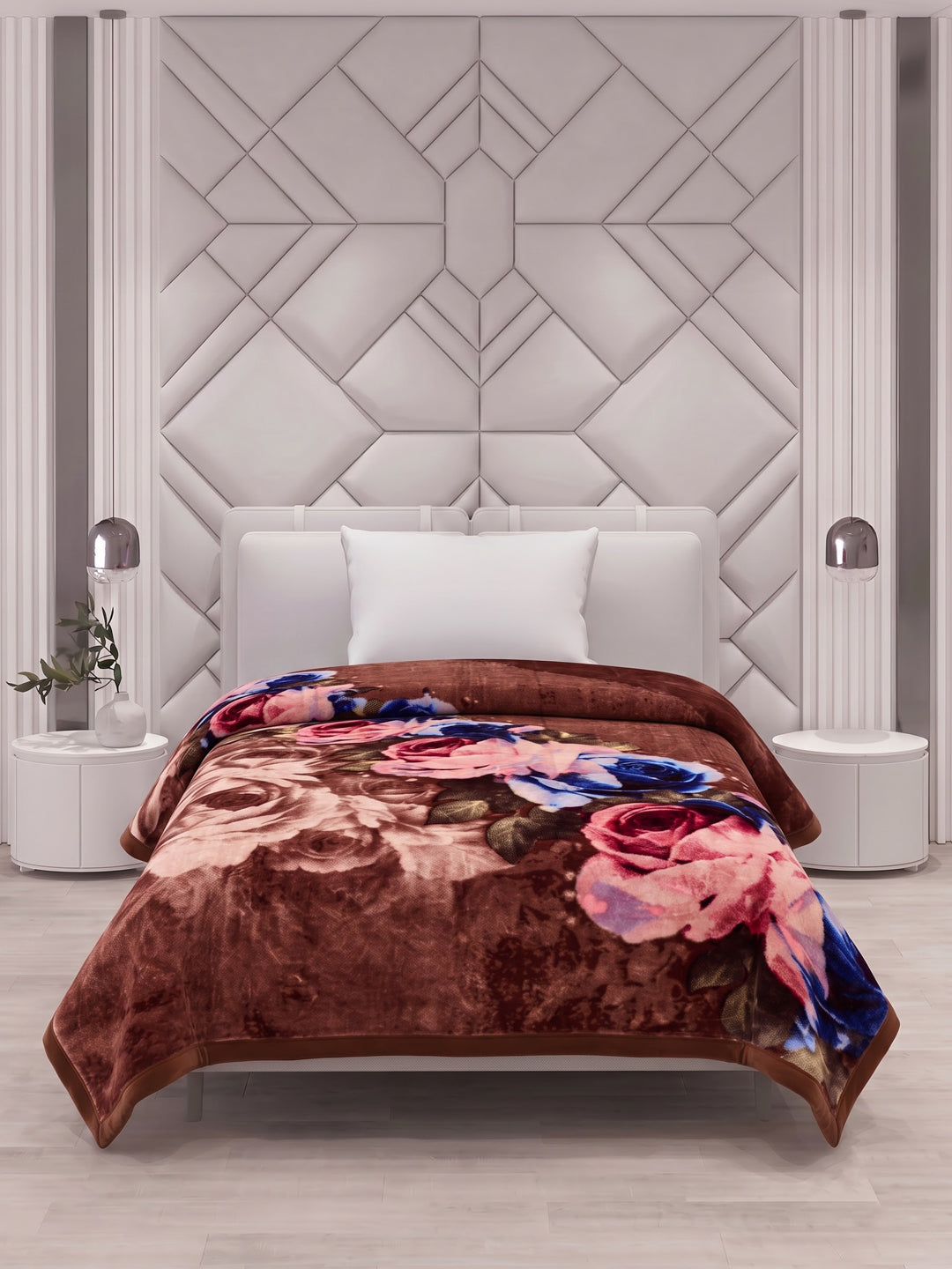 Printed Single Bed 2 Ply 700 GSM Blanket for Winter (Wade), Weight 3.7 kg