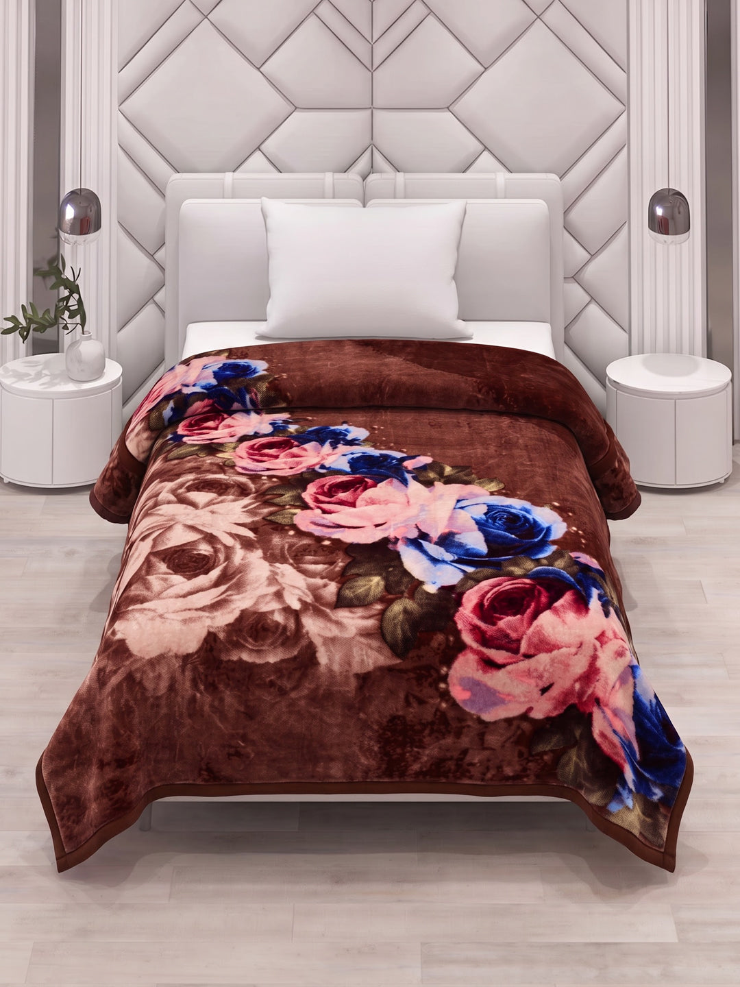 Printed Single Bed 2 Ply 700 GSM Blanket for Winter (Wade), Weight 3.7 kg