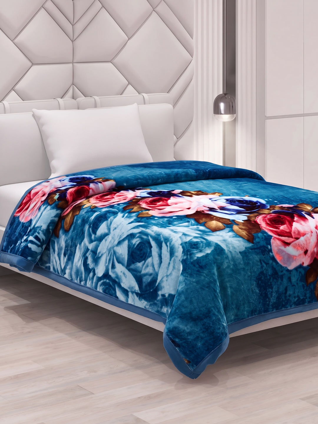 Printed Single Bed 2 Ply 700 GSM Blanket for Winter (Wade), Weight 3.7 kg