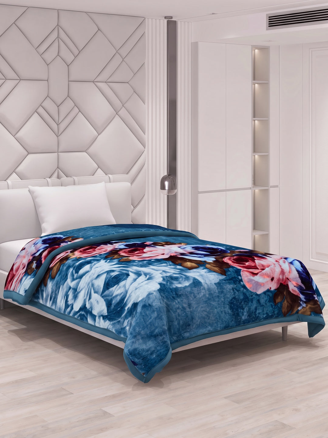 Printed Single Bed 2 Ply 700 GSM Blanket for Winter (Wade), Weight 3.7 kg