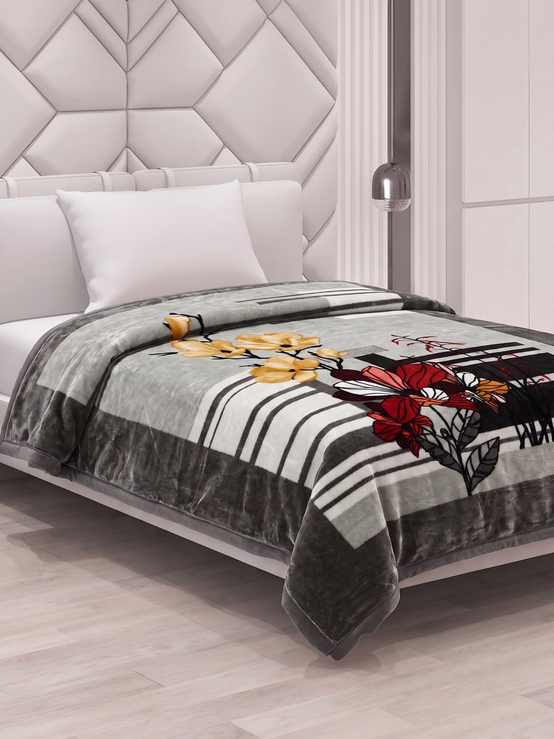 Printed Single Bed 2 Ply 700 GSM Blanket for Winter (Wade), Weight 3.7 kg