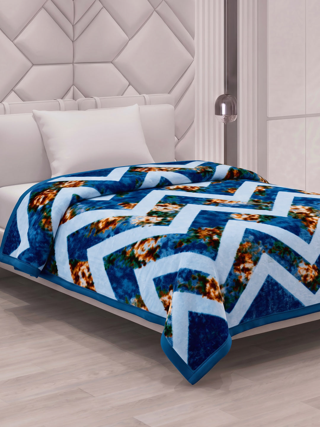 Printed Single Bed 2 Ply 700 GSM Blanket for Winter (Wade), Weight 3.7 kg