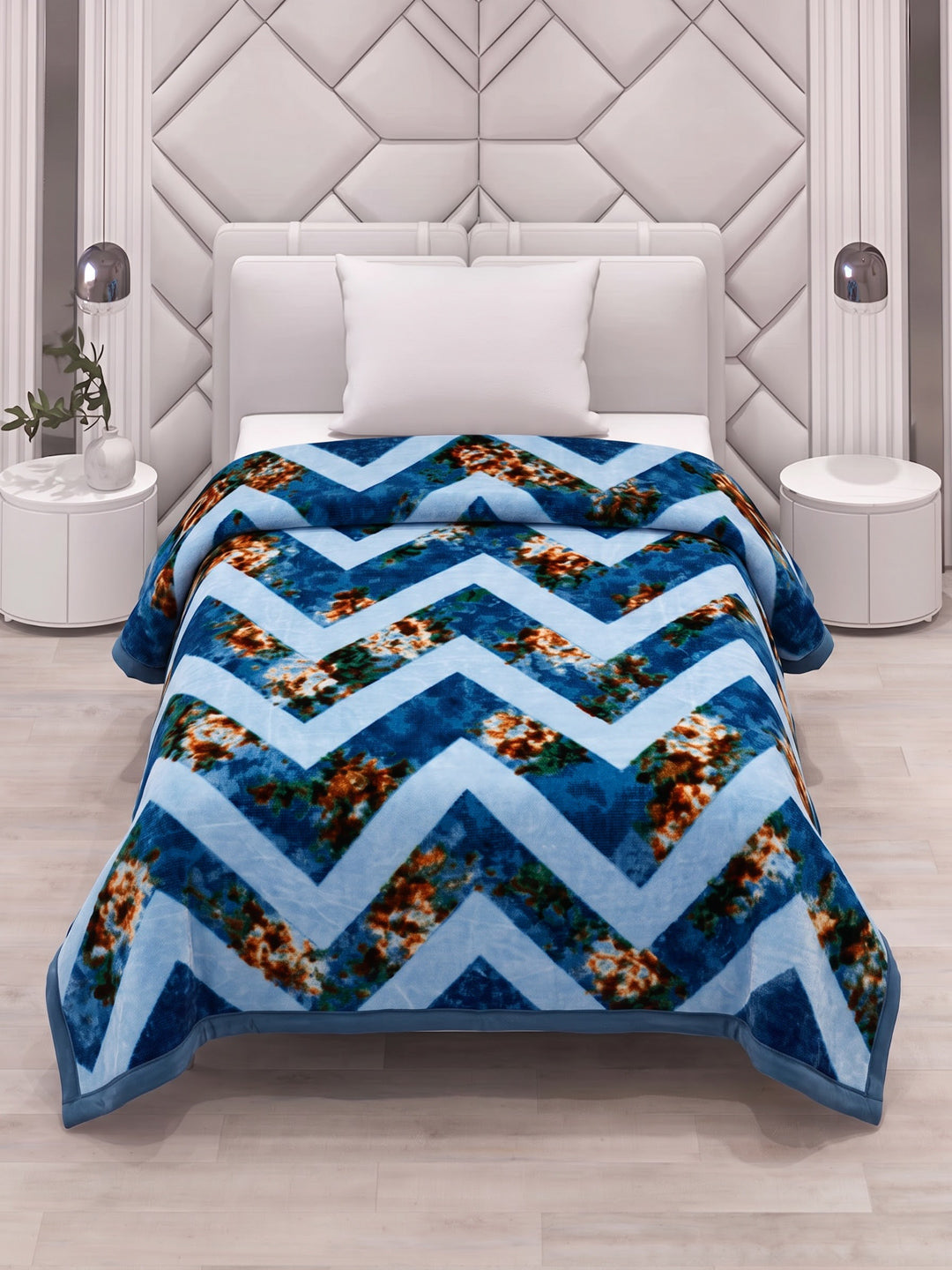 Printed Single Bed 2 Ply 700 GSM Blanket for Winter (Wade), Weight 3.7 kg
