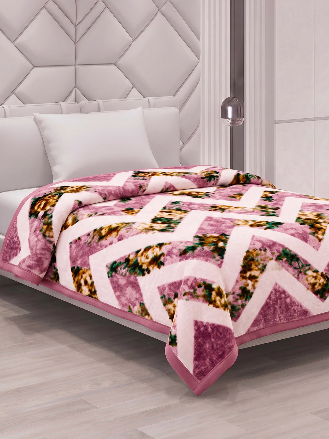 Printed Single Bed 2 Ply 700 GSM Blanket for Winter (Wade), Weight 3.7 kg