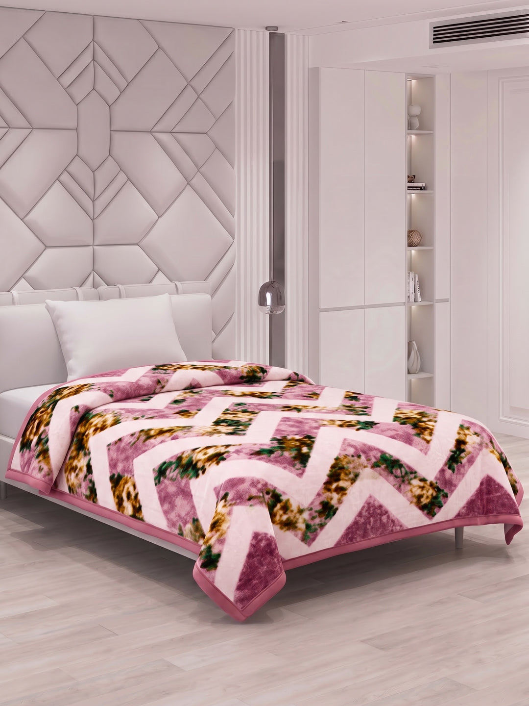 Printed Single Bed 2 Ply 700 GSM Blanket for Winter (Wade), Weight 3.7 kg