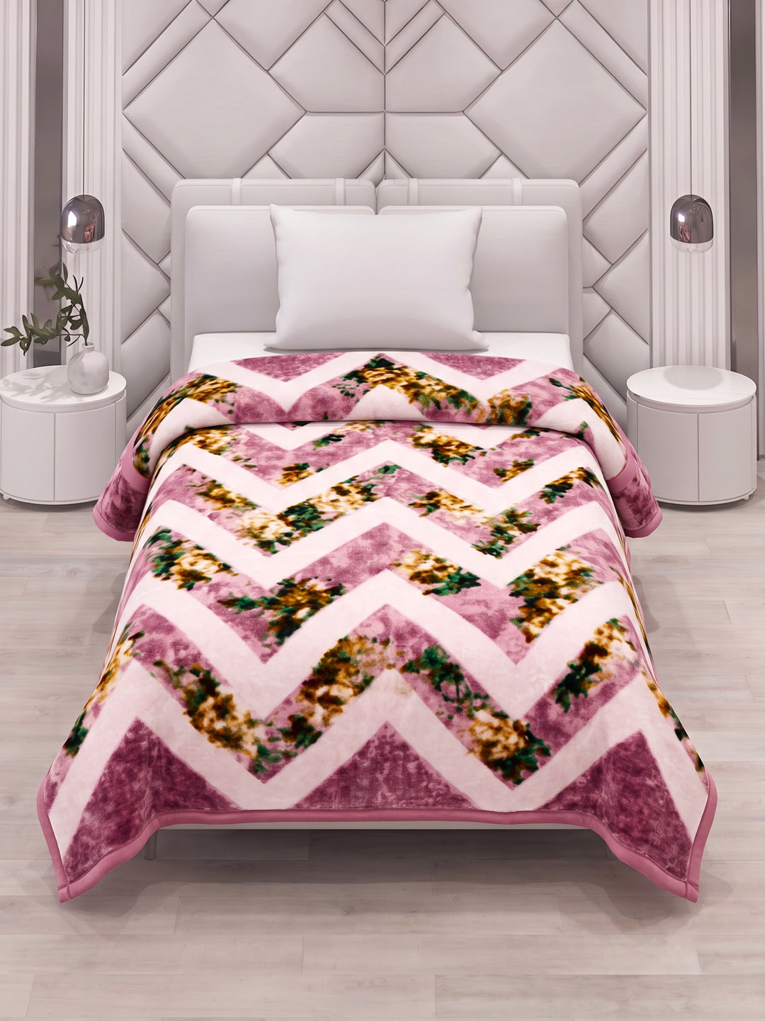 Printed Single Bed 2 Ply 700 GSM Blanket for Winter (Wade), Weight 3.7 kg