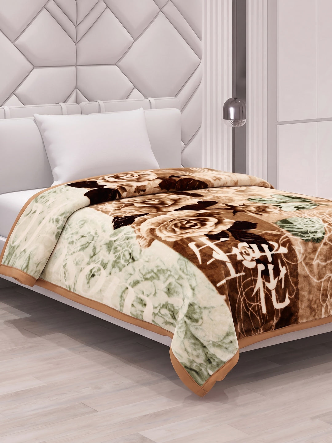 Printed Single Bed 2 Ply 700 GSM Blanket for Winter (Wade), Weight 3.7 kg