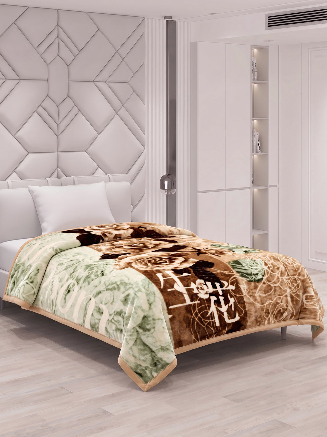Printed Single Bed 2 Ply 700 GSM Blanket for Winter (Wade), Weight 3.7 kg