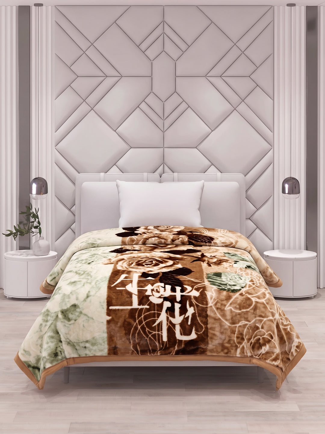 Printed Single Bed 2 Ply 700 GSM Blanket for Winter (Wade), Weight 3.7 kg