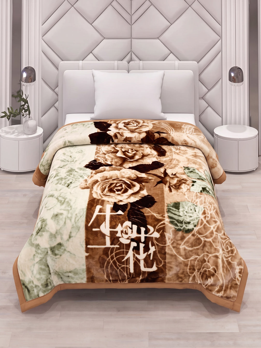 Printed Single Bed 2 Ply 700 GSM Blanket for Winter (Wade), Weight 3.7 kg