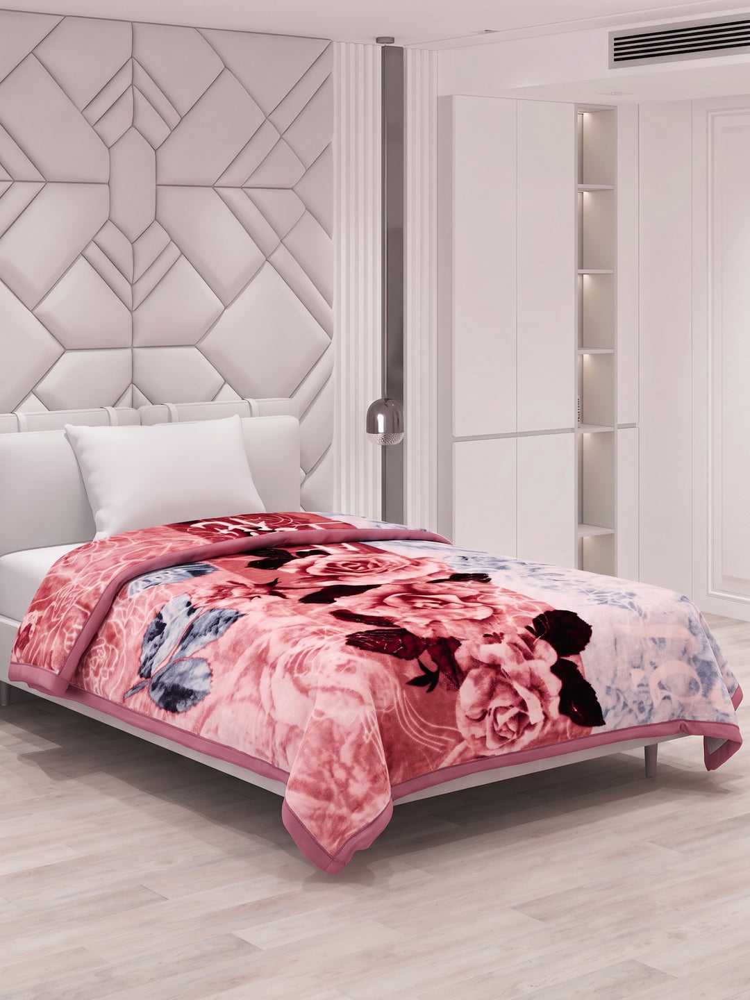 Printed Single Bed 2 Ply 700 GSM Blanket for Winter (Wade), Weight 3.7 kg